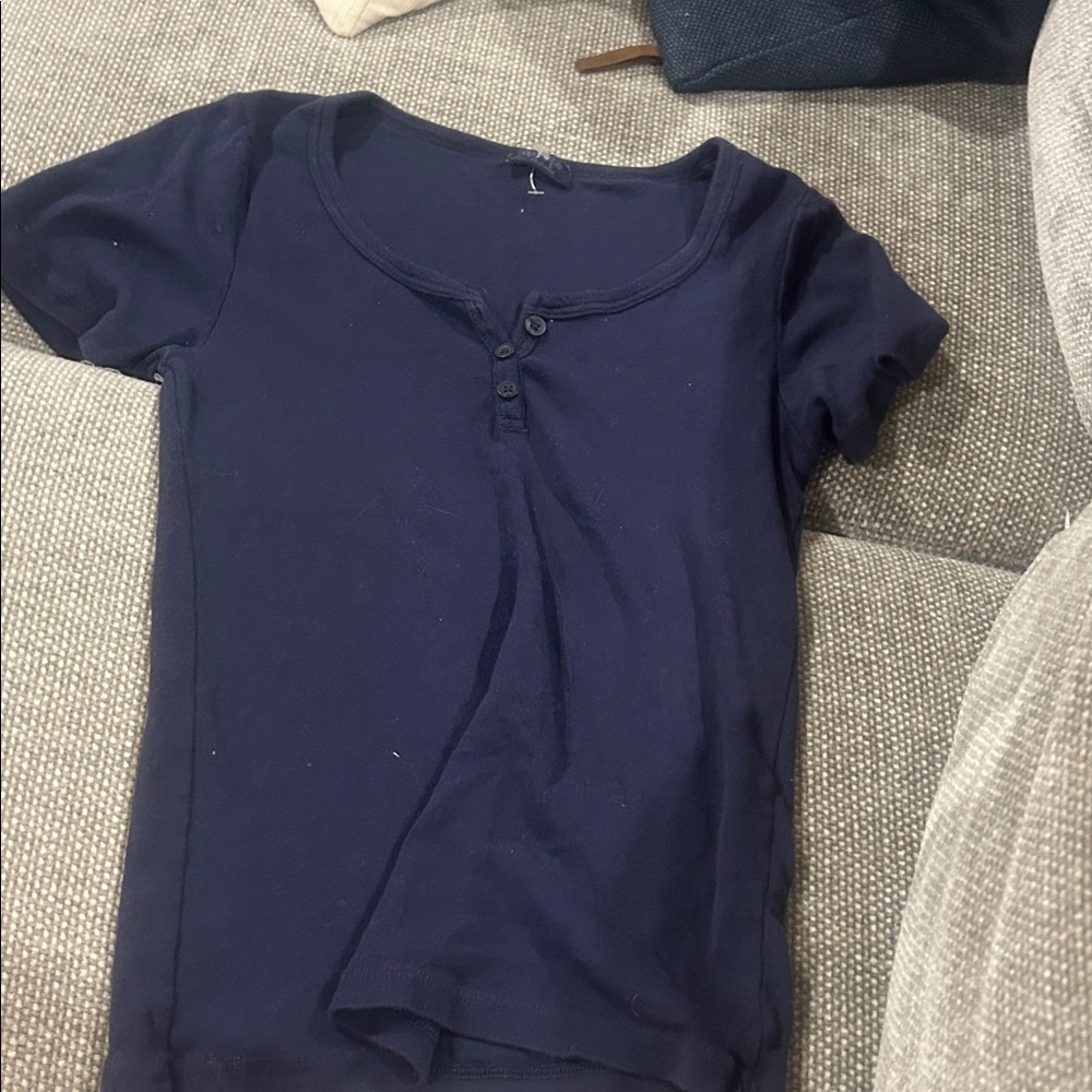 Brandy Melville Navy Blue Short Sleeve Tee